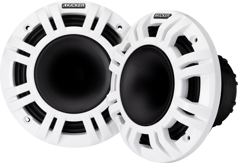 KICKER 6-1/2 inch 48KMXL654 Marine-Grade Horn-Loaded Speakers with Multi-Color LED Lighting