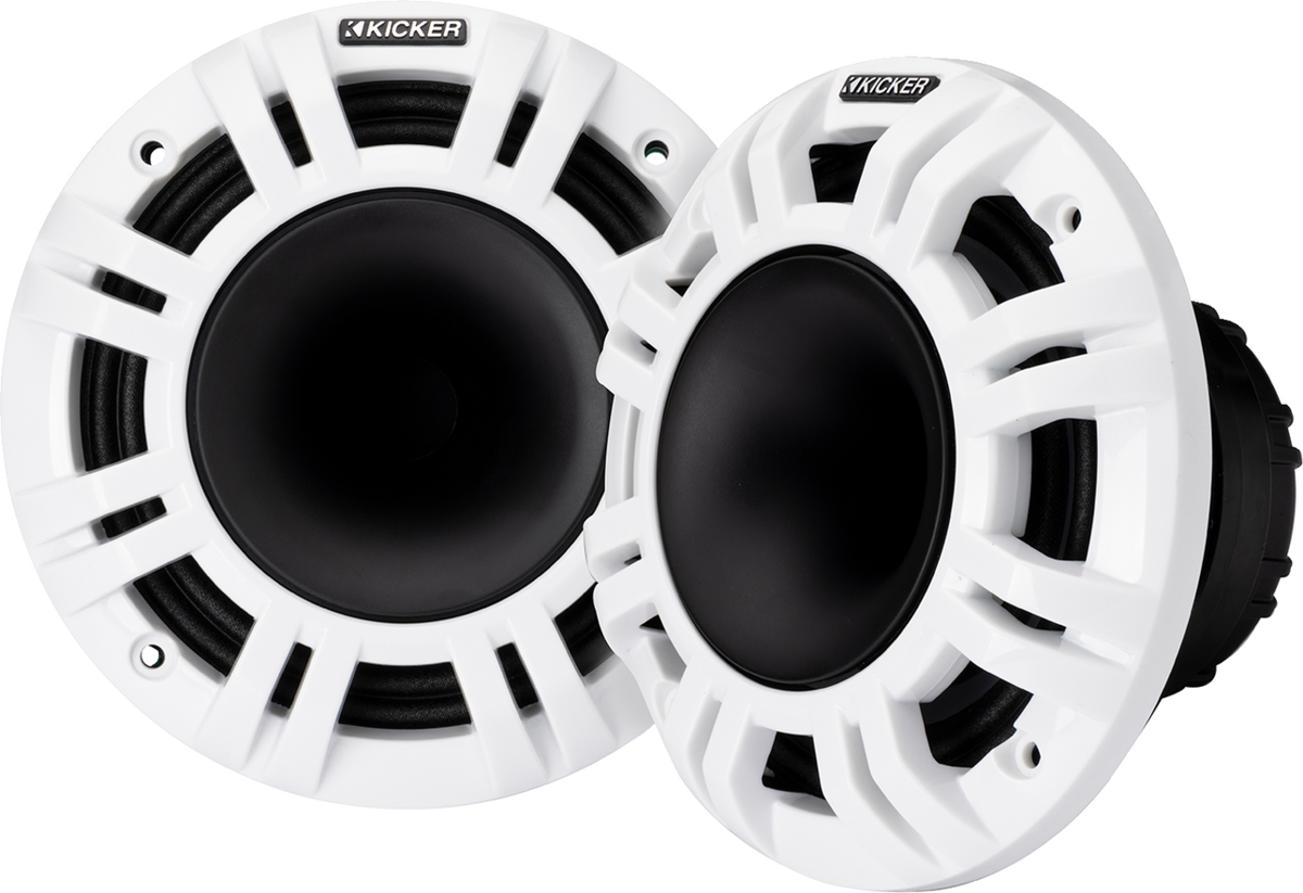 KICKER 6-1/2 inch 48KMXL654 Marine-Grade Horn-Loaded Speakers with Multi-Color LED Lighting