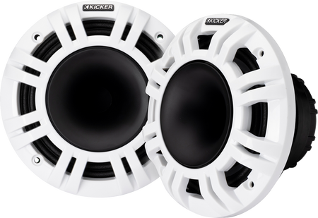 KICKER 6-1/2 inch 48KMXL654 Marine-Grade Horn-Loaded Speakers with Multi-Color LED Lighting