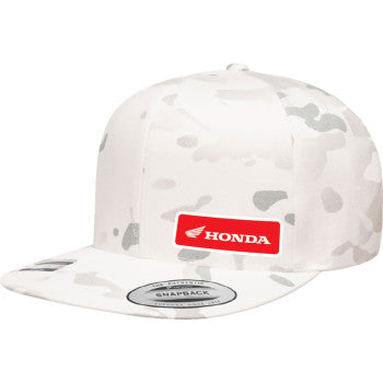 Honda White Camo Snapback Hat - Adjustable Flat Bill Cap – Cyclemax