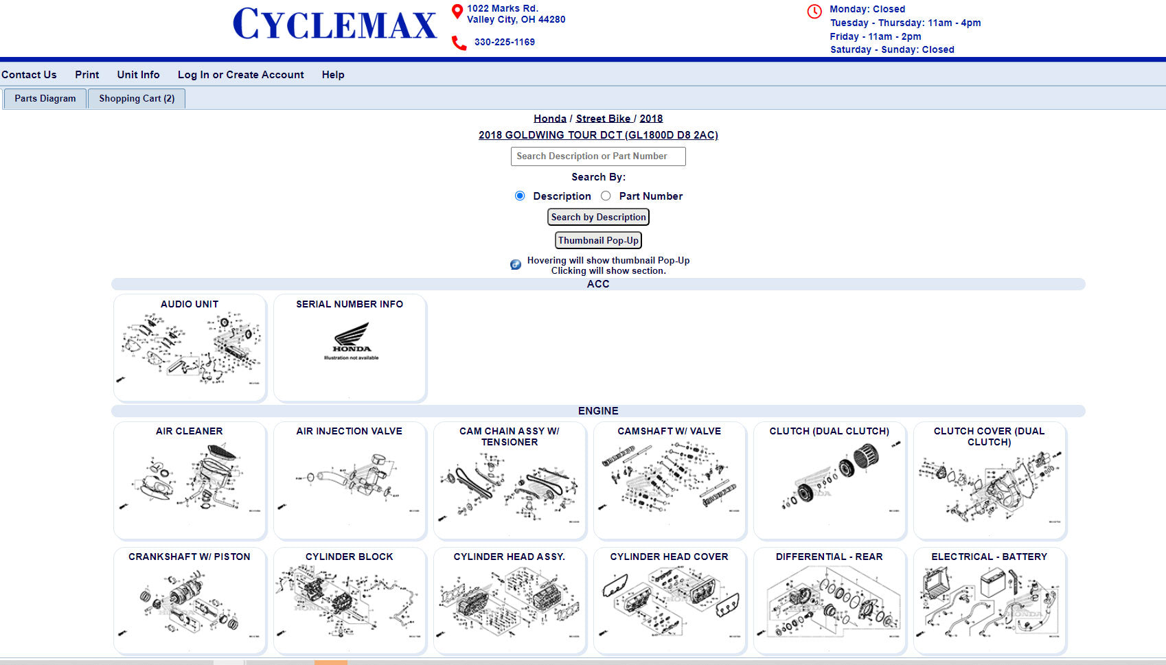 Honda goldwing store parts near me